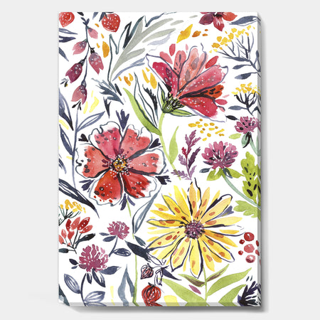 Wildflowers 1 - Cottage Canvas Artwork