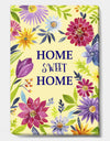 Home Sweet Home Flower Wreath - Cottage Canvas Wall Art