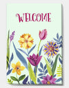 Welcome Flower Quote - Cottage Canvas Art Print