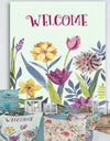 Welcome Flower Quote - Cottage Canvas Art Print