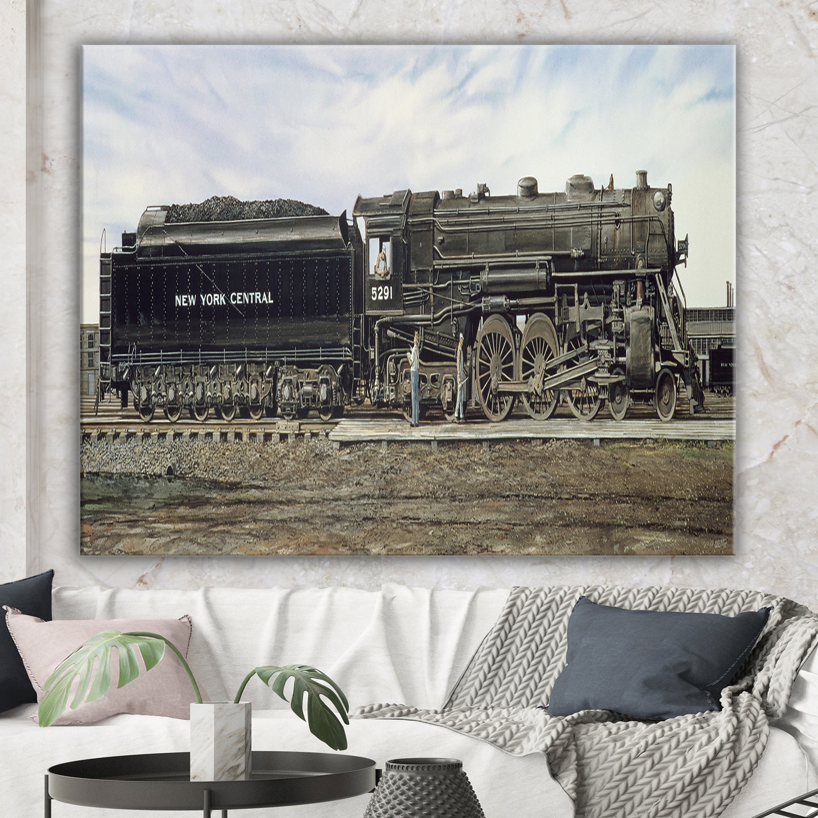 N Y Central Hudson - Traditional Gallery-wrapped Canvas