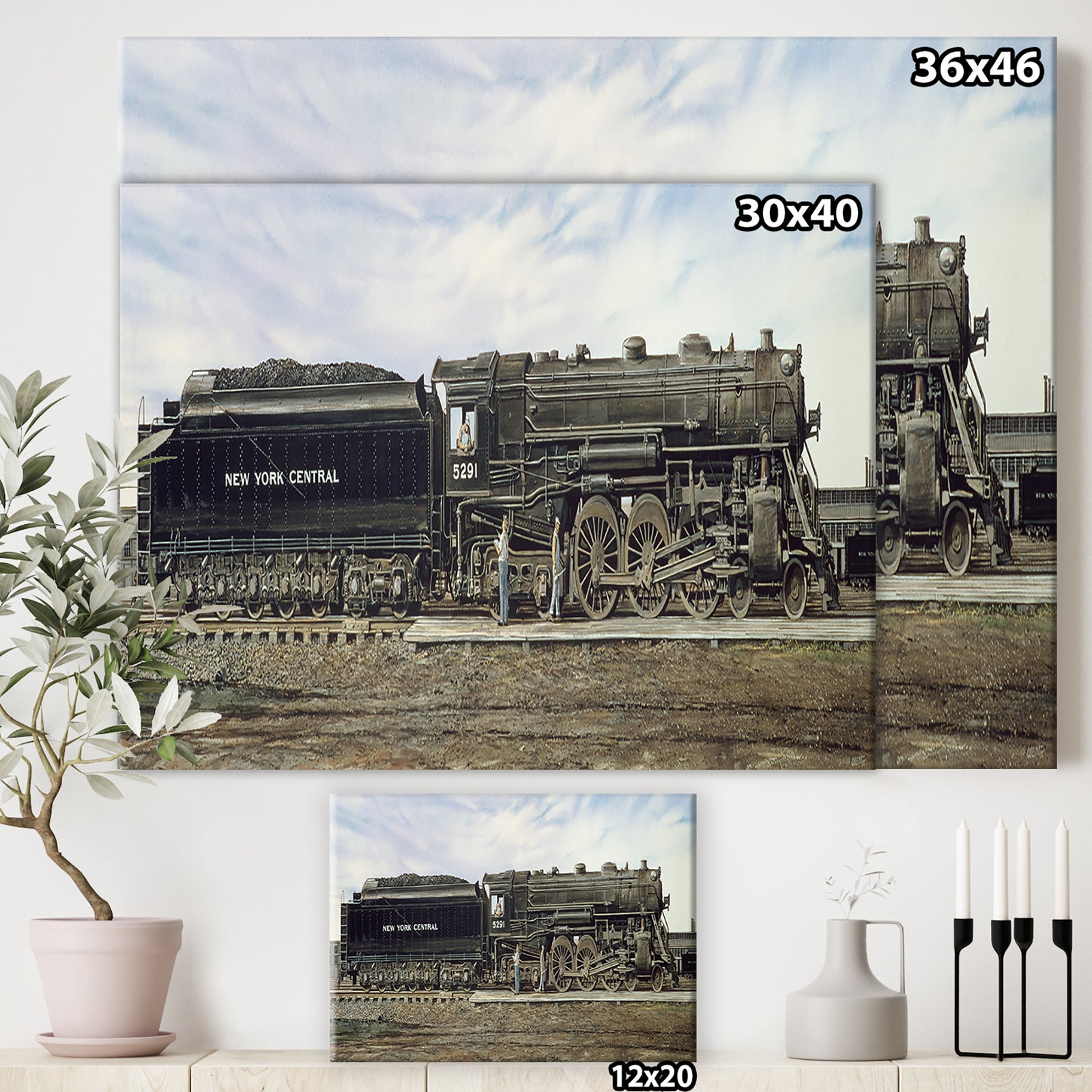 N Y Central Hudson - Traditional Gallery-wrapped Canvas
