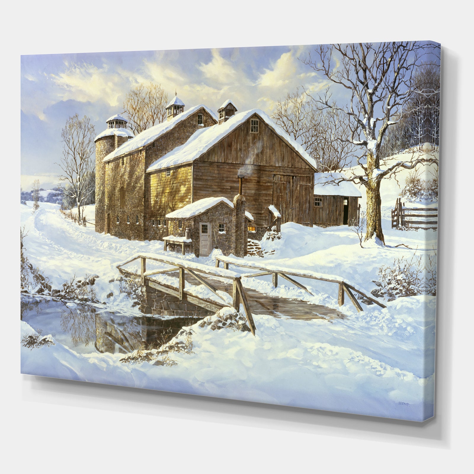 Fresh Snow - Farmhouse Canvas Artwork