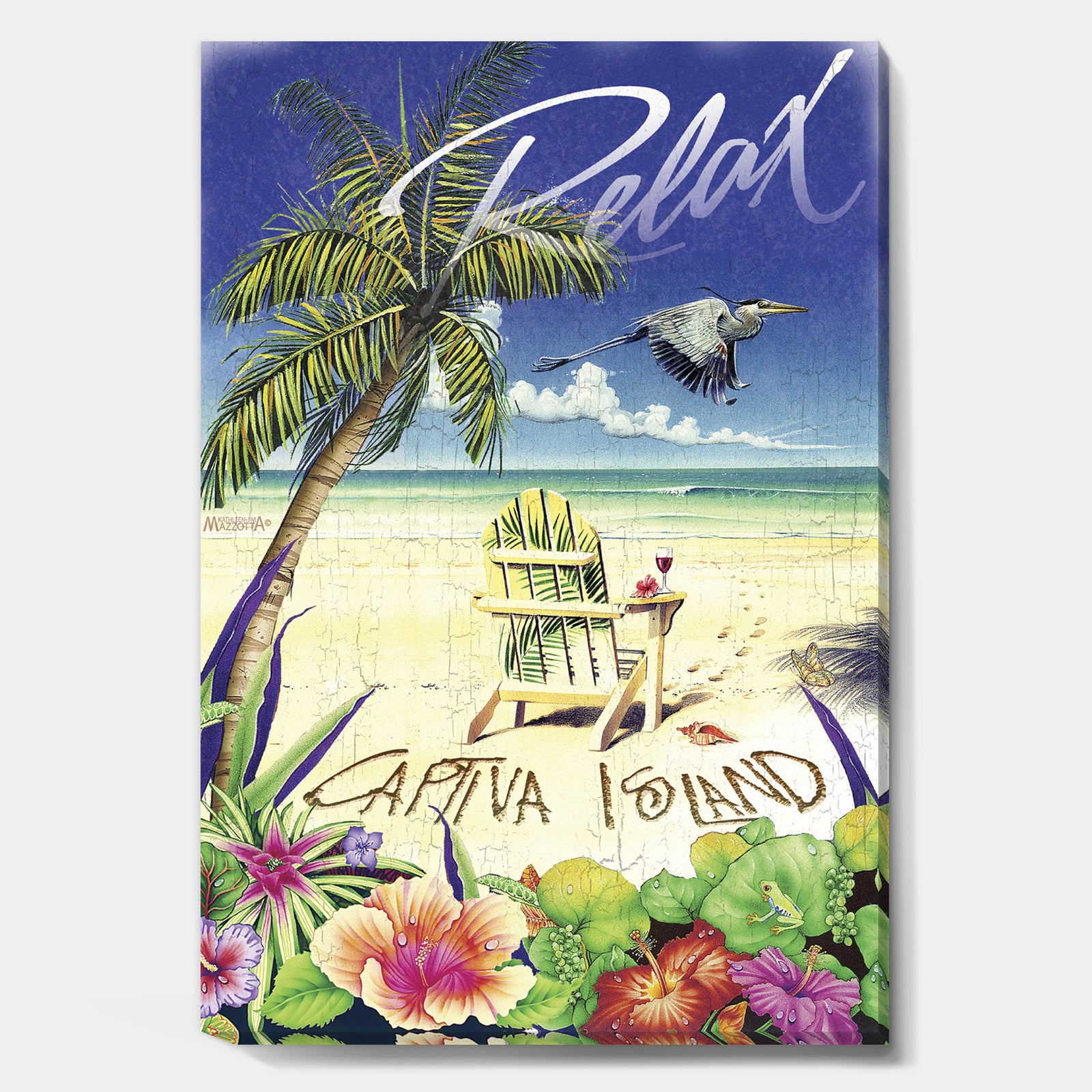 Relax Palm Chair - Nautical & Coastal Canvas Wall Art