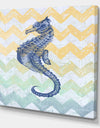 Chevron-sea horse-7914 - Nautical & Coastal Premium Canvas Wall Art