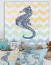 Chevron-sea horse-7914 - Nautical & Coastal Premium Canvas Wall Art