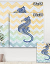 Chevron-sea horse-7914 - Nautical & Coastal Premium Canvas Wall Art