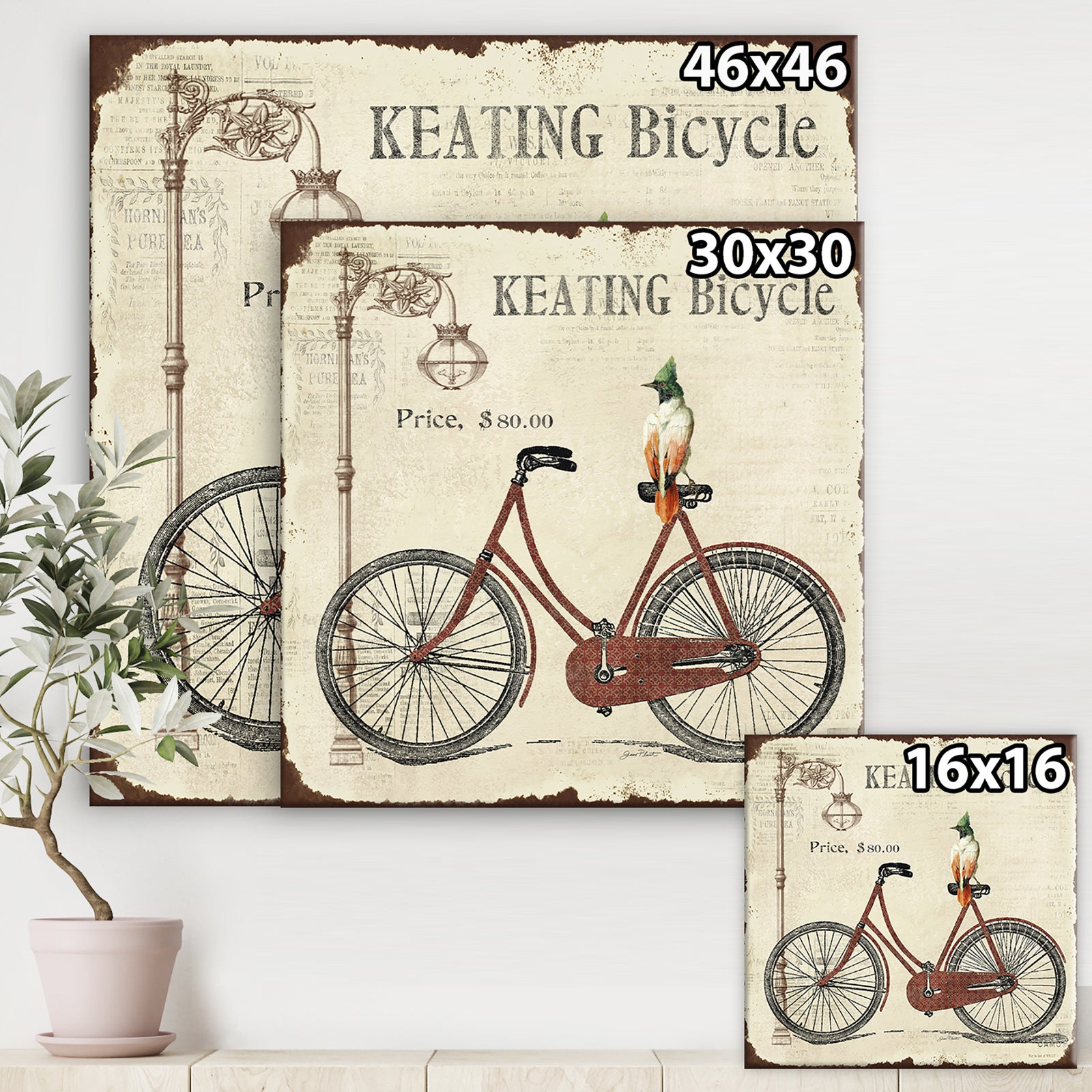 BIKE-KEATING BICYCLE - Cottage Canvas Art Print