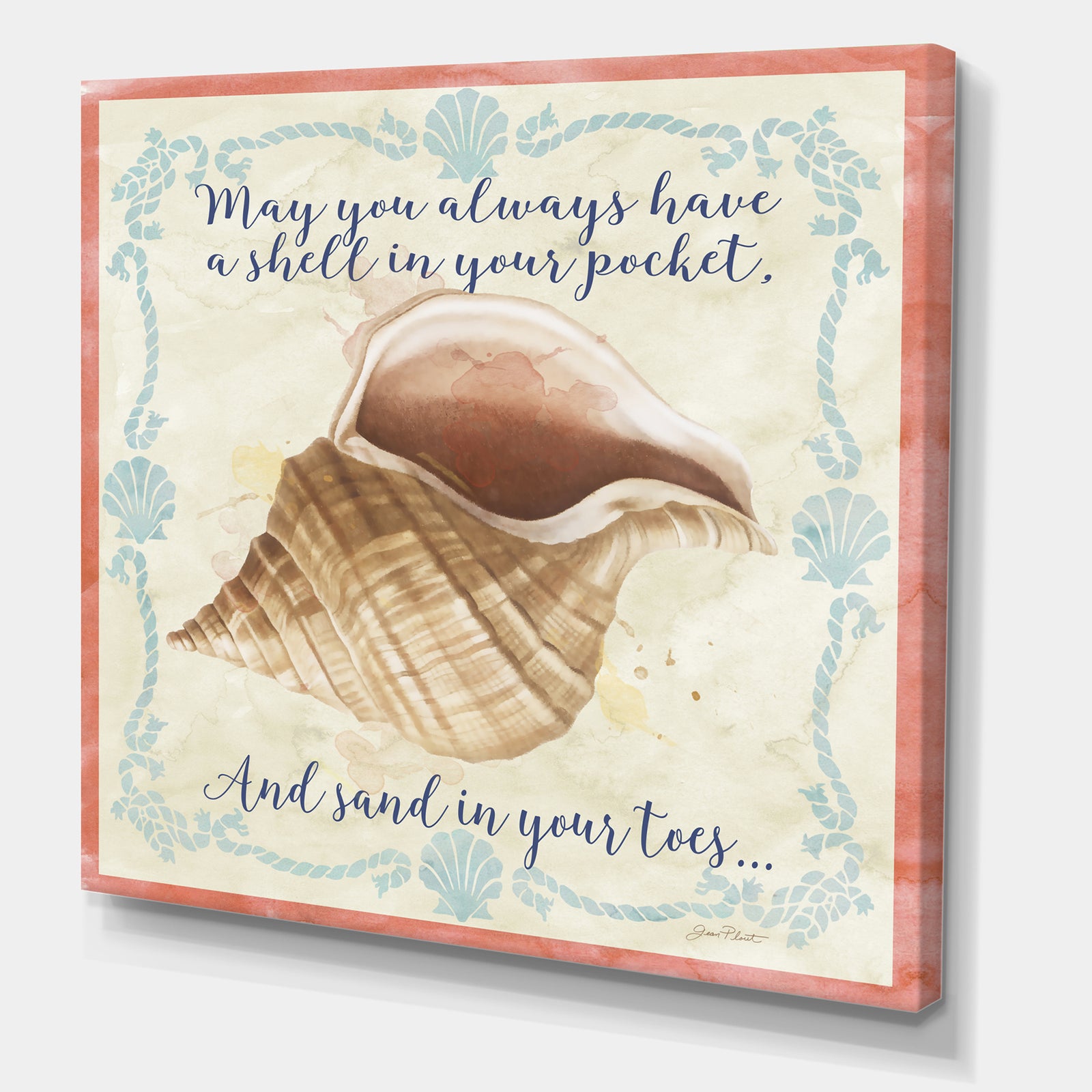 Sea Shells-B - Nautical & Coastal Gallery-wrapped Canvas