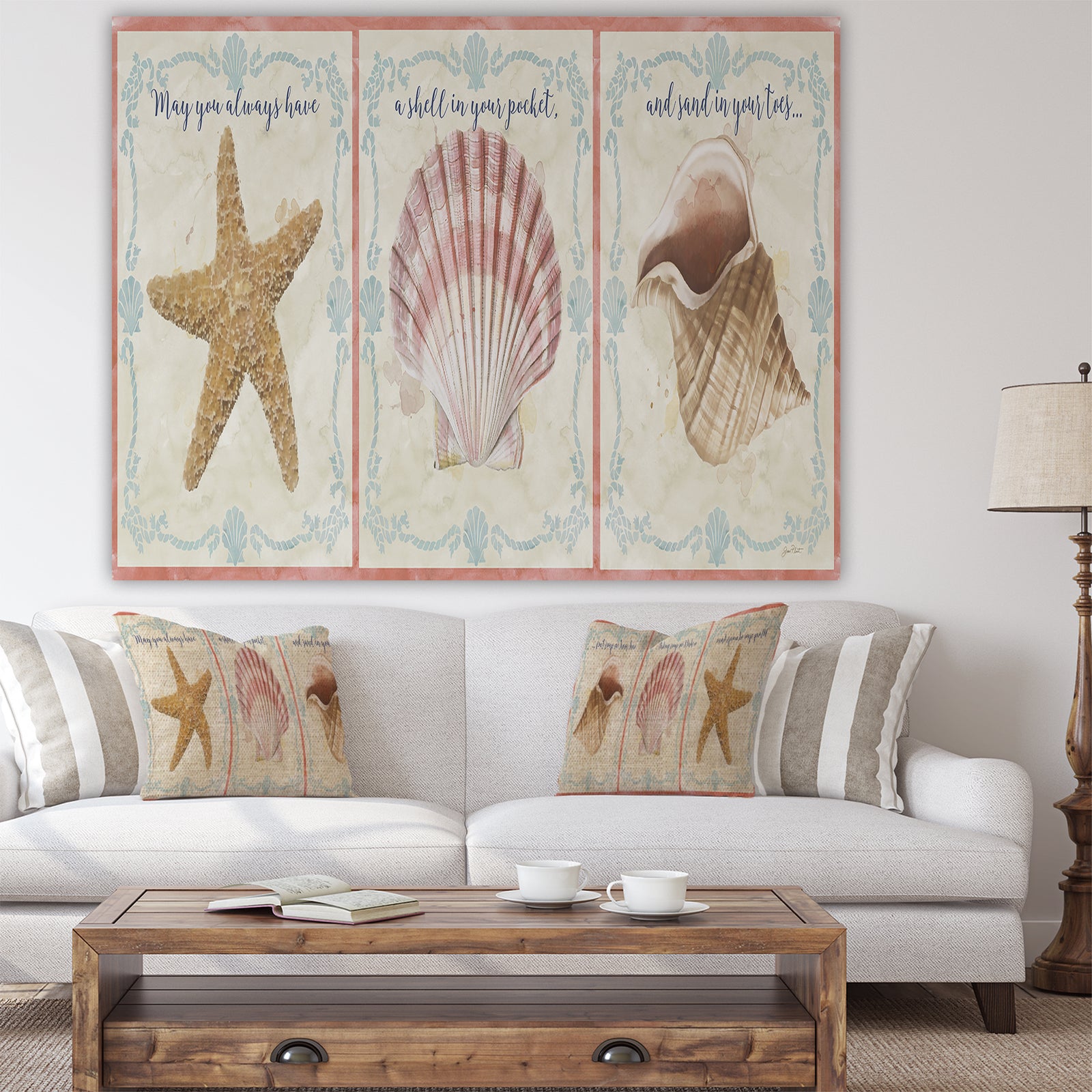 Sea Shells-E - Cottage Premium Canvas Wall Art