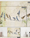 Birds Gathered On Wire Paris III - Cottage Canvas Art Print