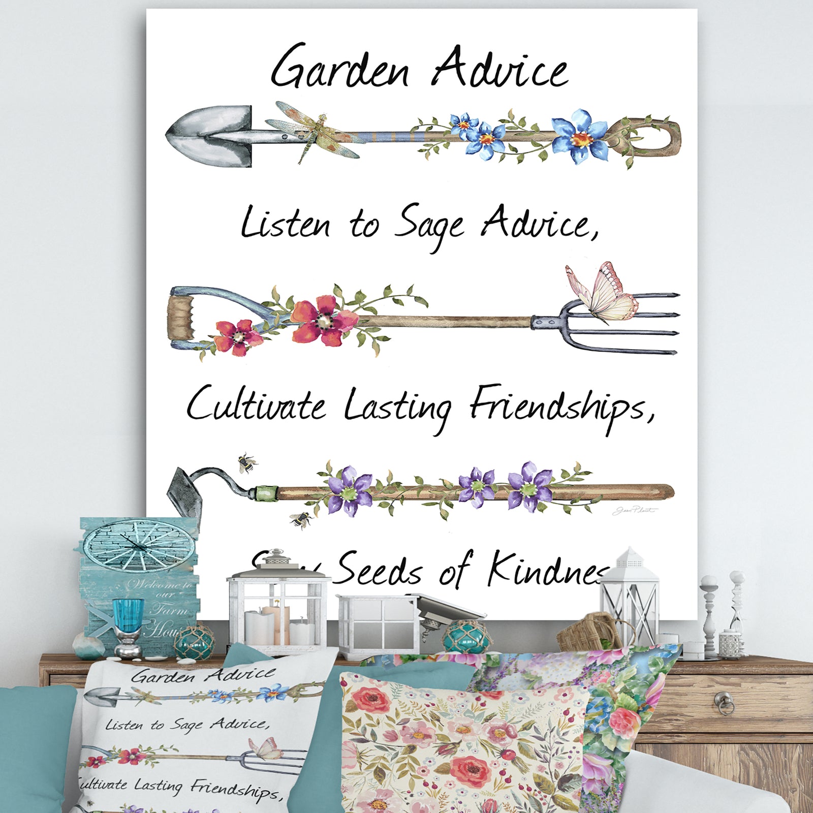 Garden Inspiration-D - Cottage Canvas Art Print