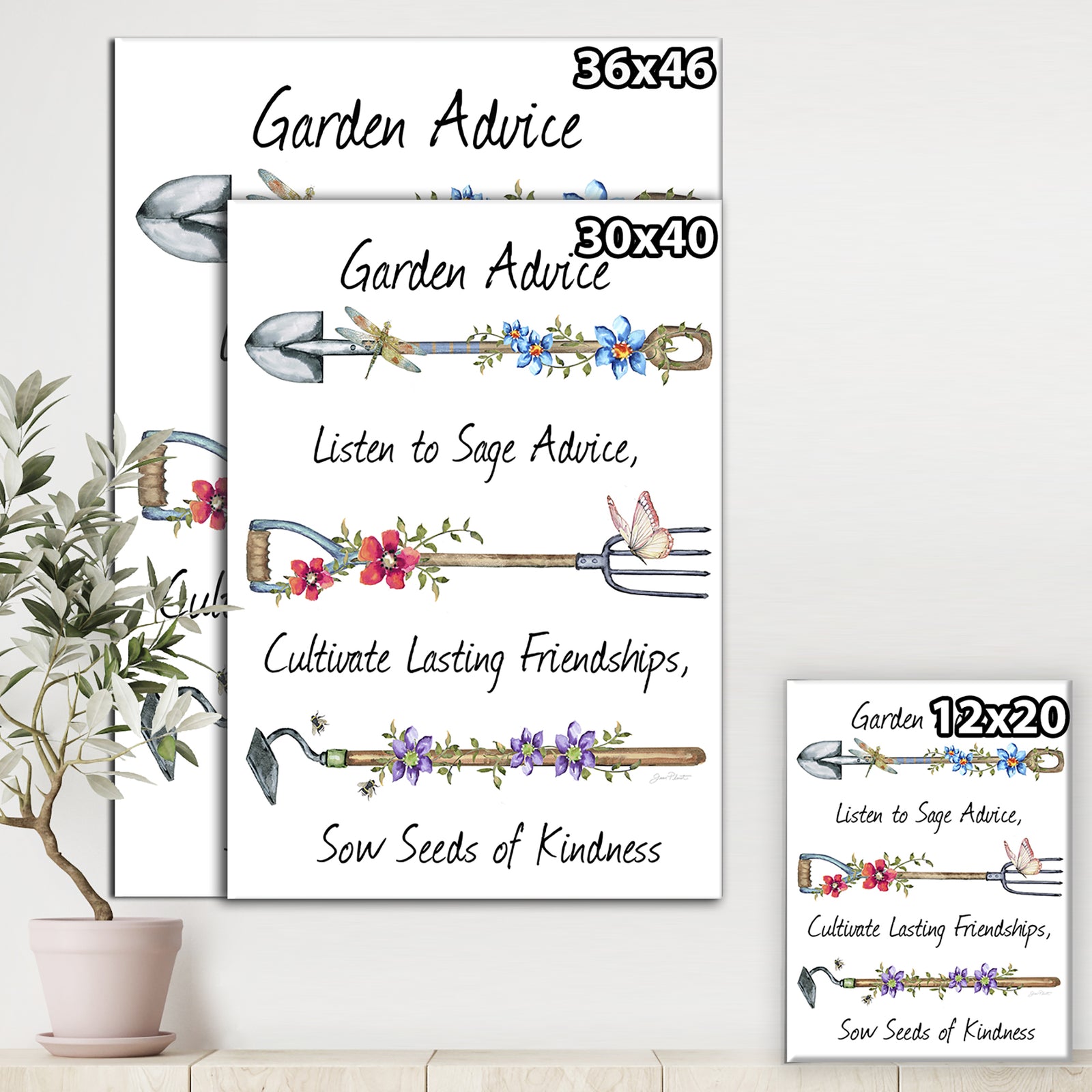 Garden Inspiration-D - Cottage Canvas Art Print
