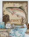 Trout Lakehouse Sketch - Nautical & Coastal Gallery-wrapped Canvas