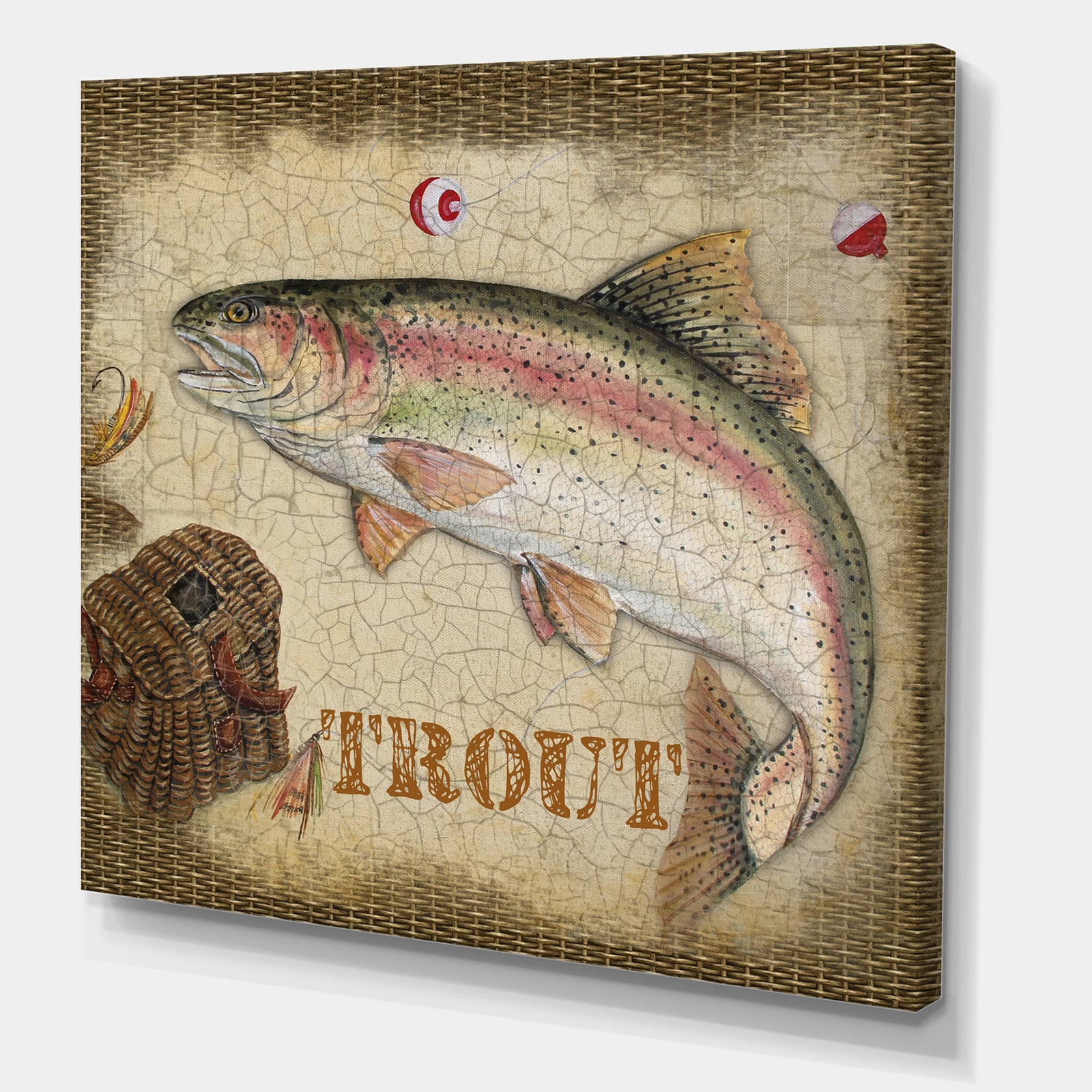 Trout Lakehouse Sketch - Nautical & Coastal Gallery-wrapped Canvas