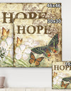 Inspirational Butterflies Hope - Cottage Canvas Wall Art