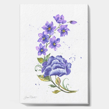 Watercolor Flowers III - Cottage Gallery-wrapped Canvas