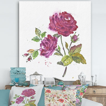 JHandpainted Watercolor Flowers IV - Cottage Canvas Artwork