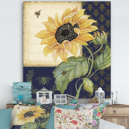 Sunflower Melody-B - Cottage Canvas Art Print