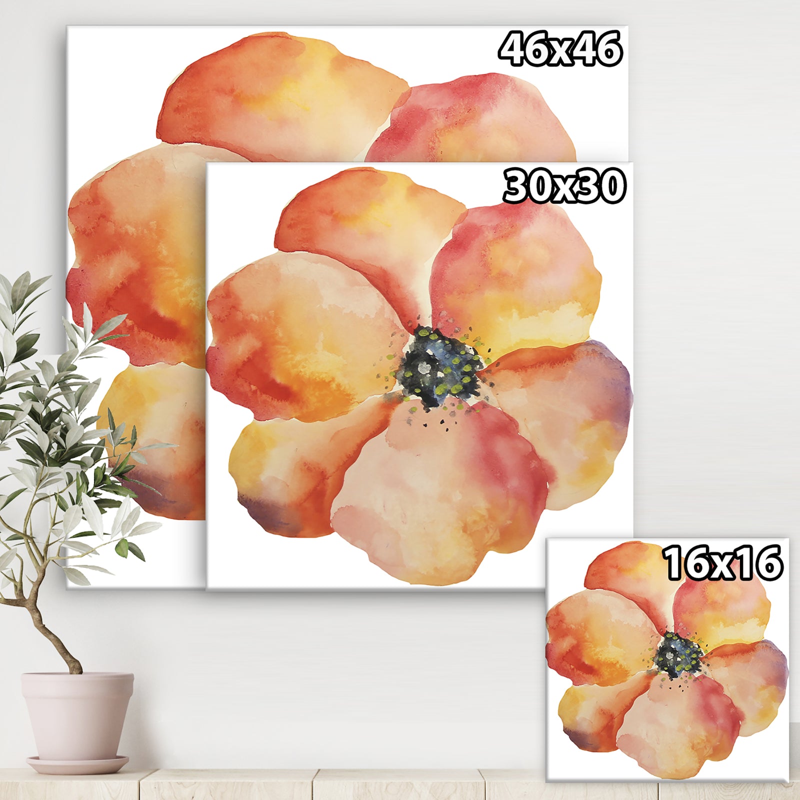 Washy Poppy - Cottage Gallery-wrapped Canvas