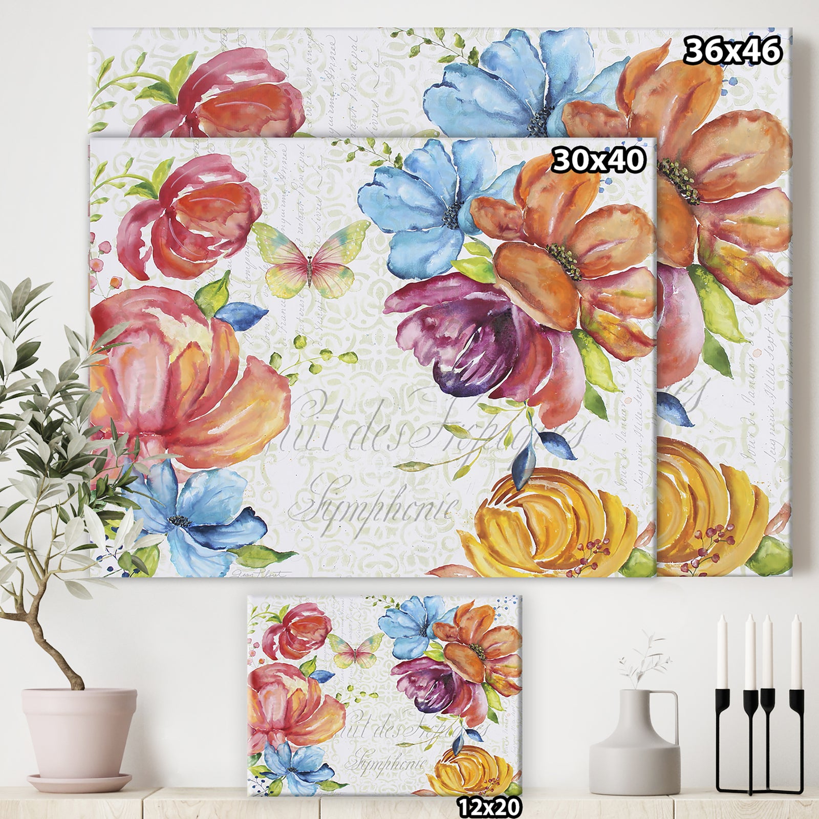 Floral Symphonie In The Garden - Cottage Gallery-wrapped Canvas