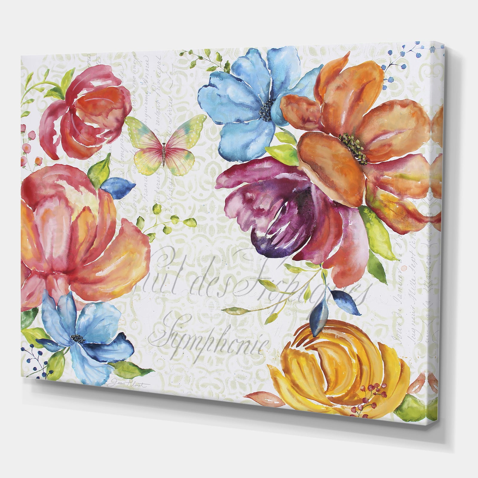 Floral Symphonie In The Garden - Cottage Gallery-wrapped Canvas