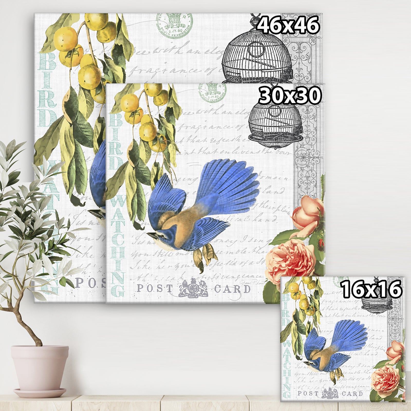 Birdwatchers Dream 1 - Cottage Canvas Wall Art