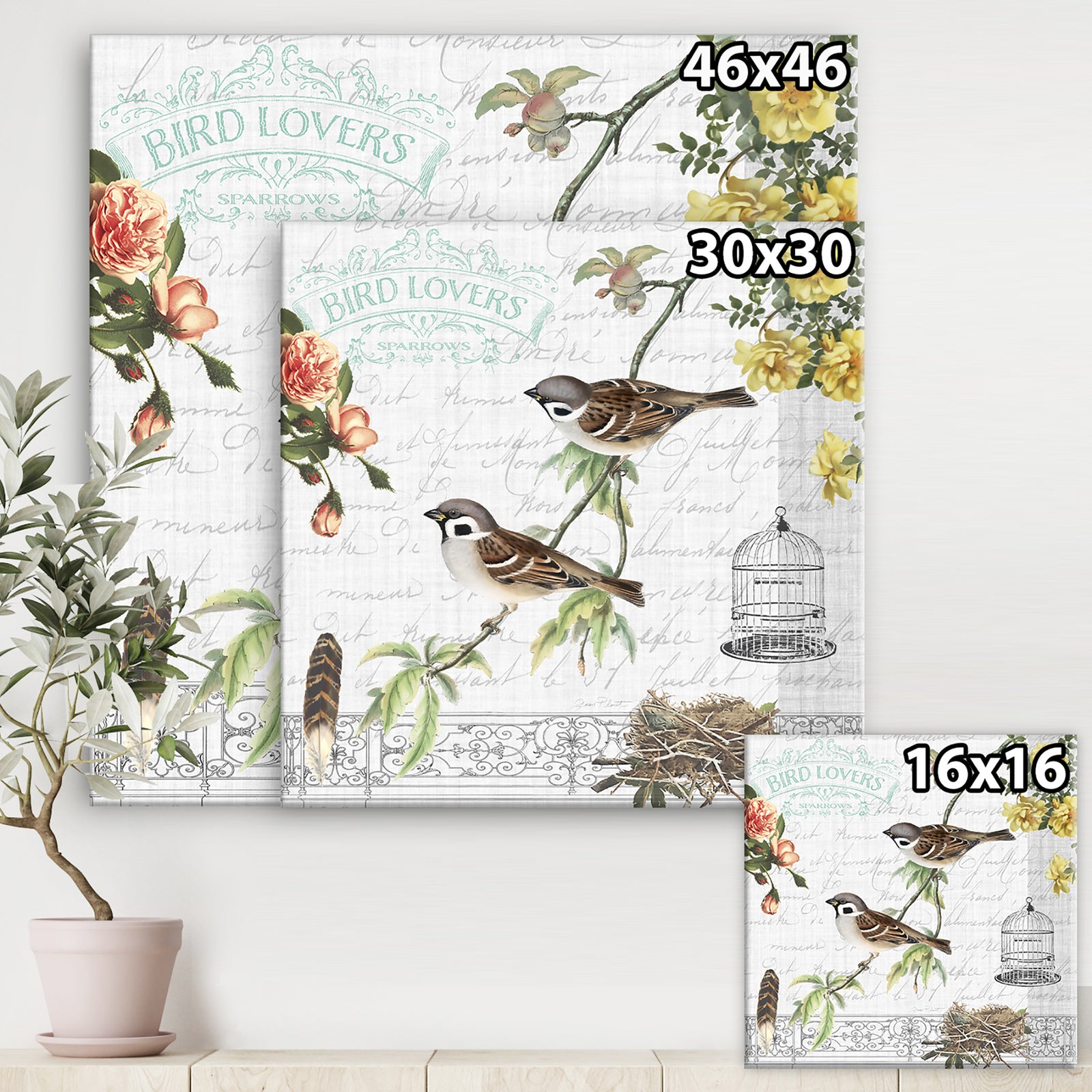 Birdwatchers Dream 5 - Cottage Premium Canvas Wall Art