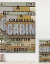 Crowded Cabin Wood Sign - Cottage Canvas Wall Art