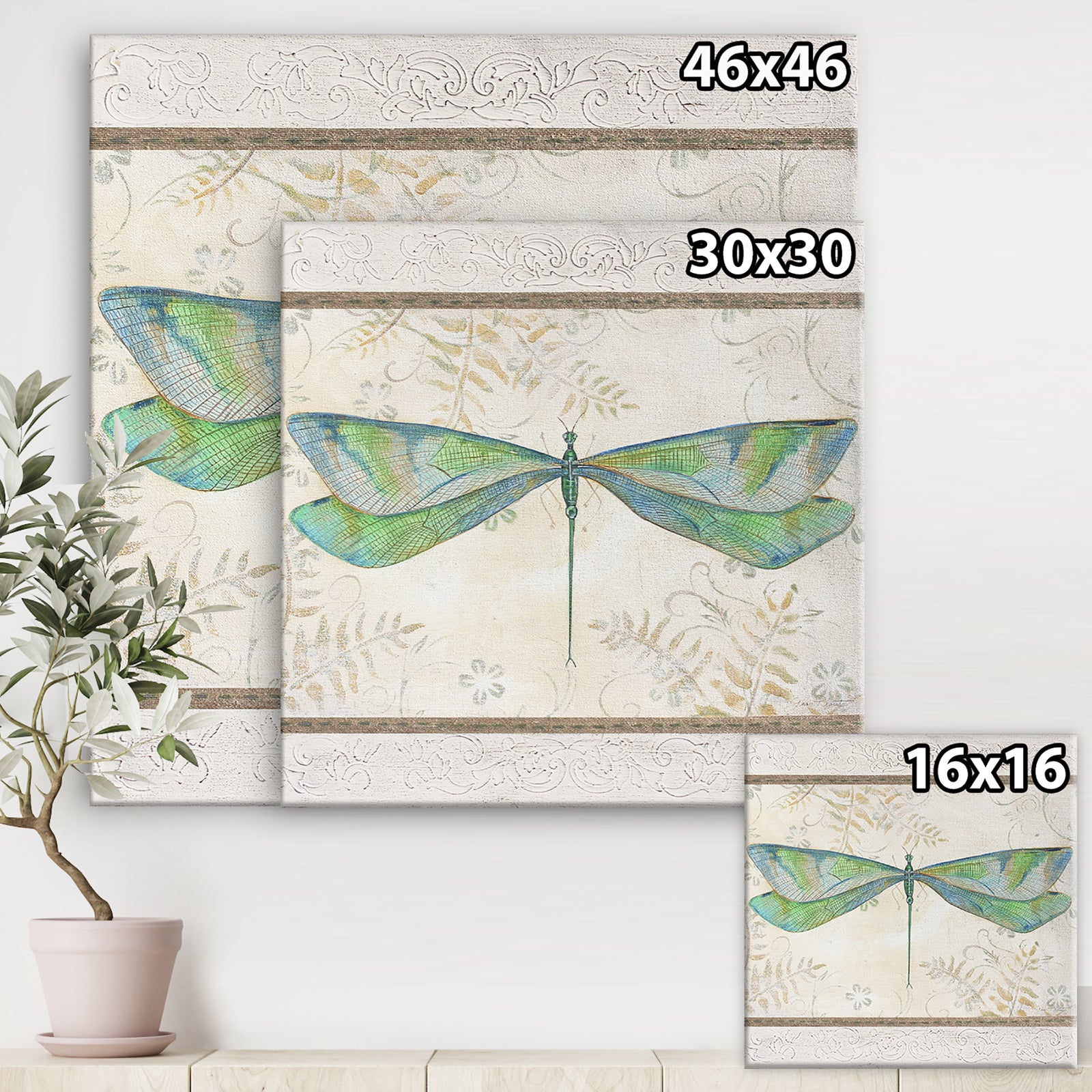 Summer Dragonfly 3 - Cottage Canvas Art Print