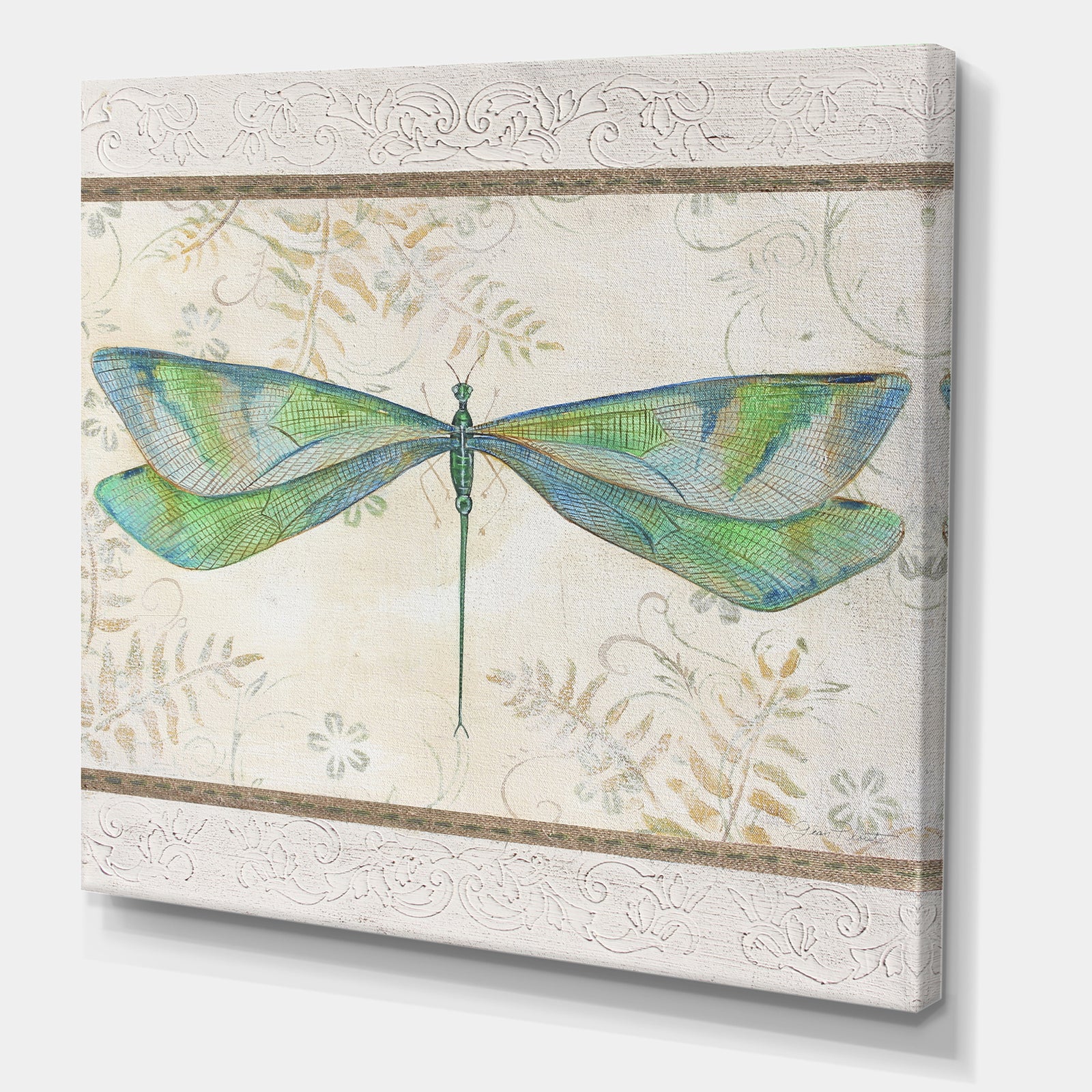 Summer Dragonfly 3 - Cottage Canvas Art Print