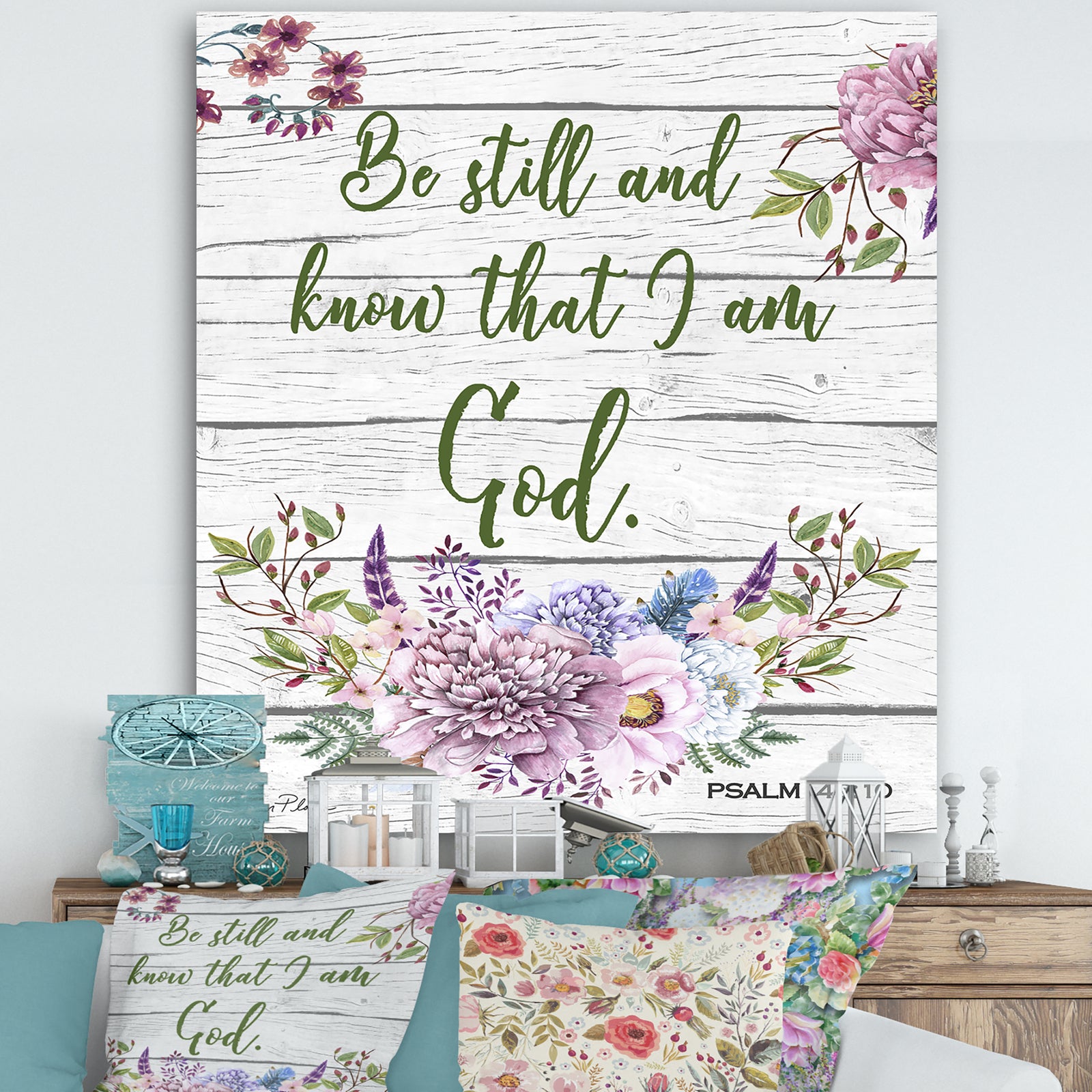 Garden Florals bible verse-A - Cottage Gallery-wrapped Canvas