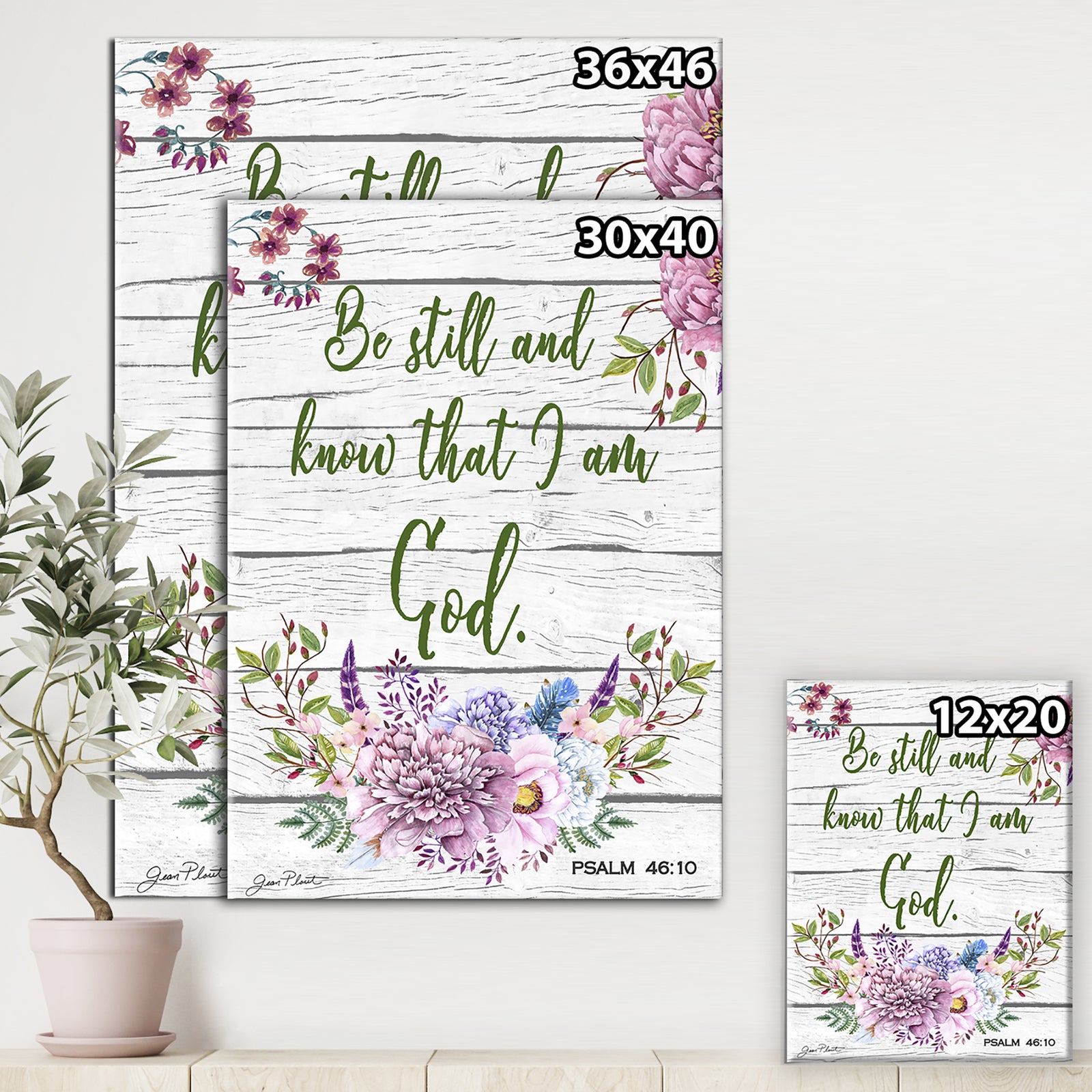 Garden Florals bible verse-A - Cottage Gallery-wrapped Canvas