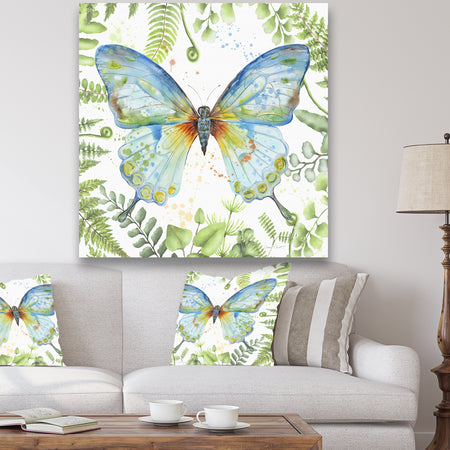 Botanical Butterfly Beauty 1 - Cottage Canvas Artwork