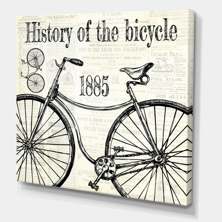 History Of The Bicycle-C - Traditional Premium Canvas Wall Art