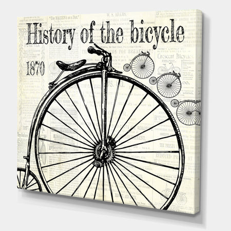 History Of The Bicycle-D - Traditional Canvas Wall Art