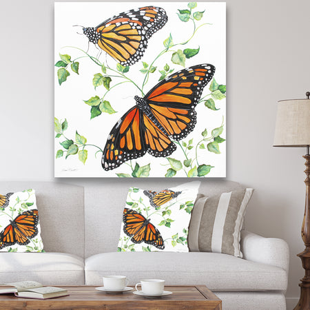 Summertime Butterflies B - Cottage Canvas Artwork