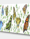 Summertime Butterflies E - Cottage Canvas Art Print