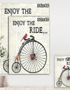 Bicycle With Cardinals A - Cottage Gallery-wrapped Canvas