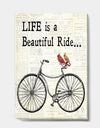 Bicycle With Cardinals B - Cottage Canvas Artwork