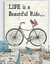 Bicycle With Cardinals B - Cottage Canvas Artwork