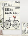 Bicycle With Cardinals B - Cottage Canvas Artwork