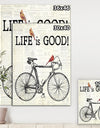 Bicycle With Cardinals C - Cottage Premium Canvas Wall Art