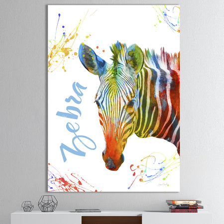 Colorful Safari Animals A - Cottage Canvas Wall Art