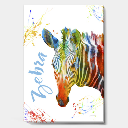 Colorful Safari Animals A - Cottage Canvas Wall Art