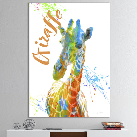 Colorful Safari Animals D - Cottage Canvas Artwork