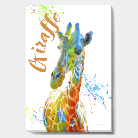 Colorful Safari Animals D - Cottage Canvas Artwork