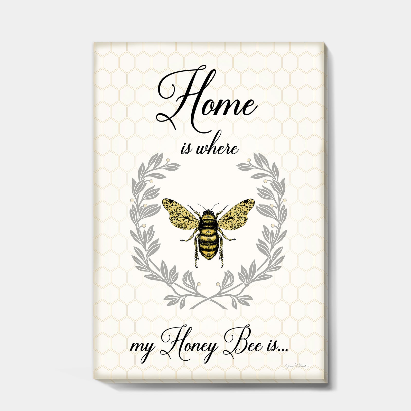 Honey Bee A - Cottage Premium Canvas Wall Art