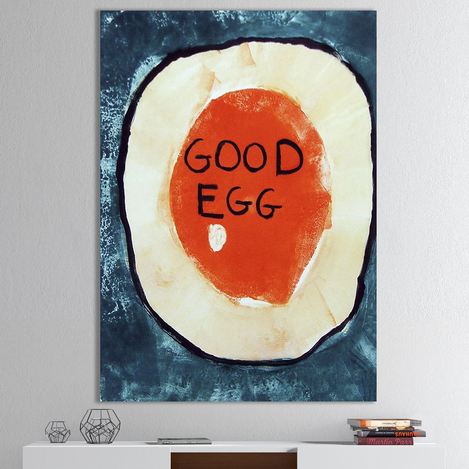 Good Egg On Blue - Modern & Contemporary Gallery-wrapped Canvas