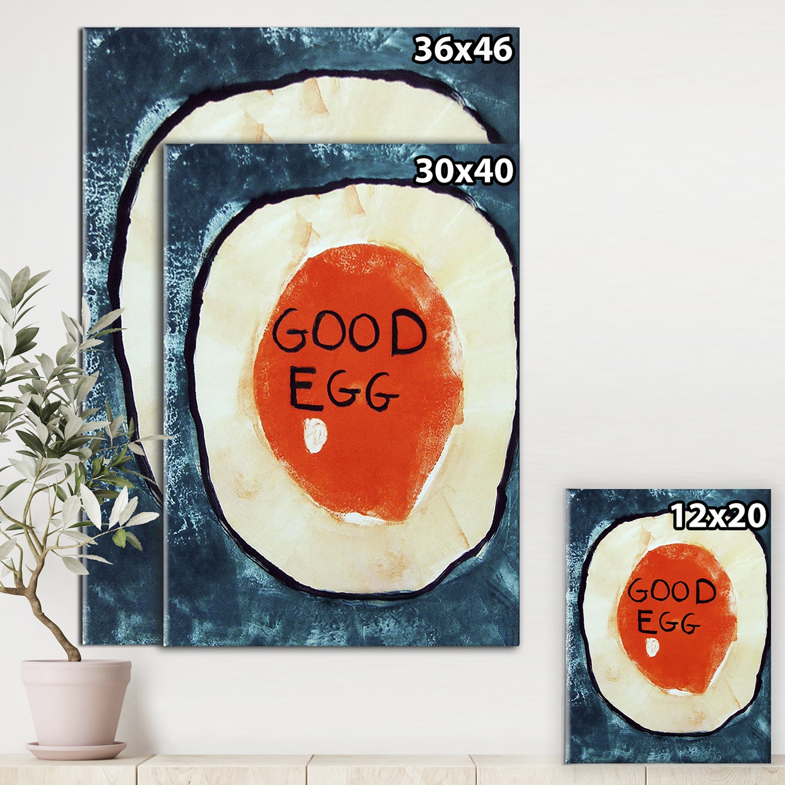 Good Egg On Blue - Modern & Contemporary Gallery-wrapped Canvas